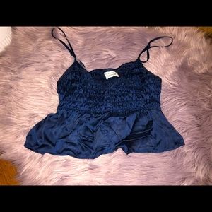 scrunch navy urban outfitters crop tank